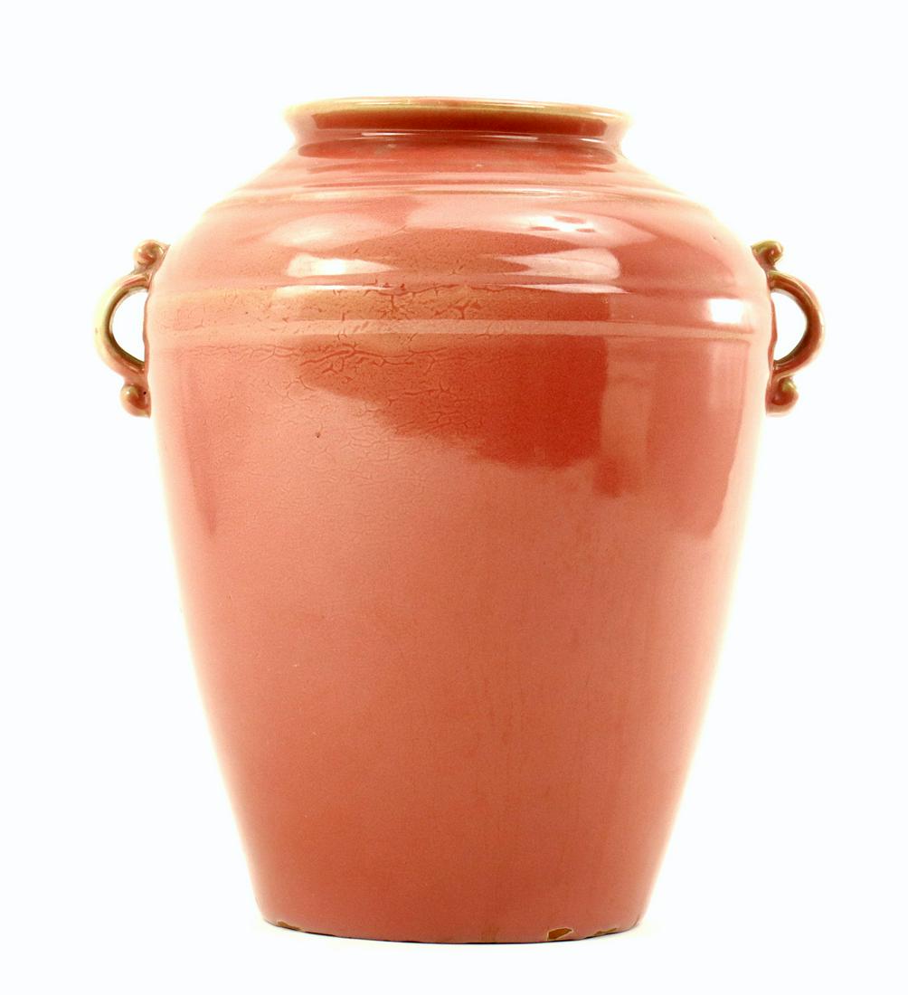 Fine 1927 Selden Bybee Pottery Two Handles Red Vase (1 of 6)