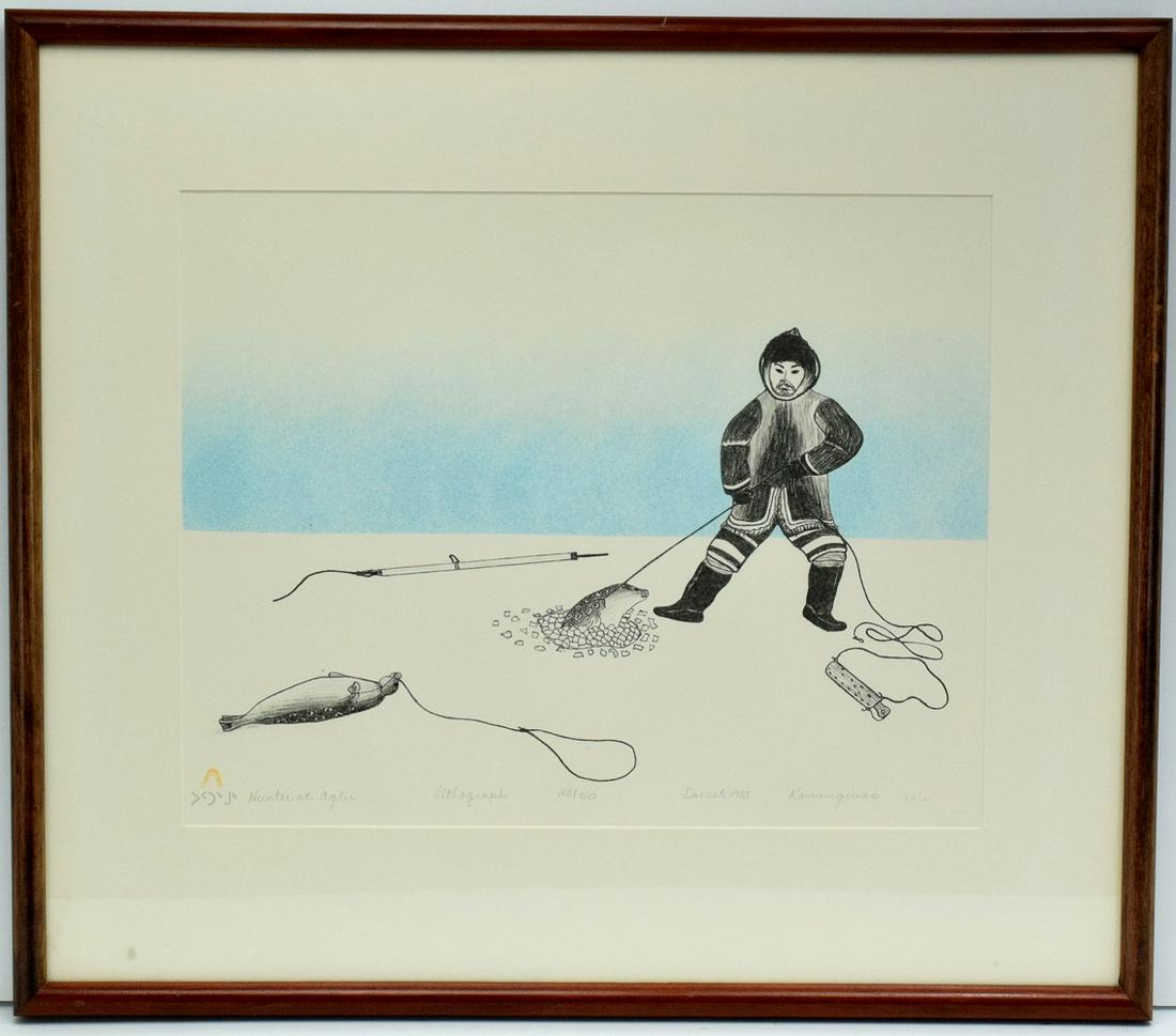 Inuit Artist Kananginak Pootoogook Signed Lithograph (1 of 5)