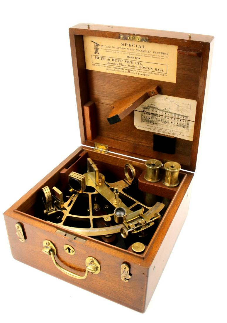 Antique Brass Buff & Buff Mfg. Co US Navy Sextant in (1 of 20)