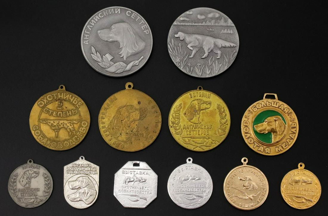 RUSSIAN GROUPING OF VINTAGE  DOG SHOW MEDALS (1 of 12)
