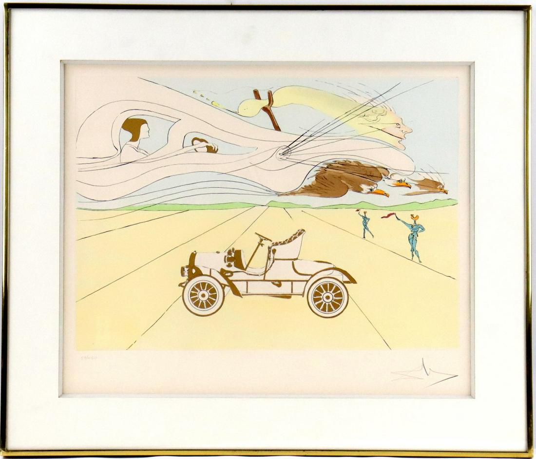 Salvador Dali (Spanish, 1904-1989) L'Automobile (The Automobile) Lithograph (1 of 8)