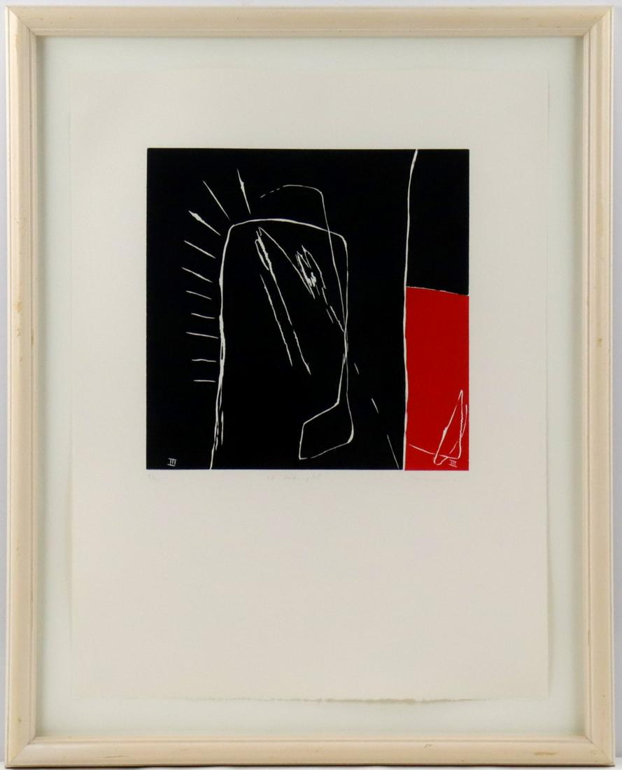 American Dale Chisman (1943-2008 ) Abstract Lithograph 5 of 5: An original abstract lithograph by Dale Chisman (1943-2008). 5 of 5 series. Dale Chisman graduated from the University of Colorado at Boulder with a Masters in Fine Arts degree. He lived and worked in