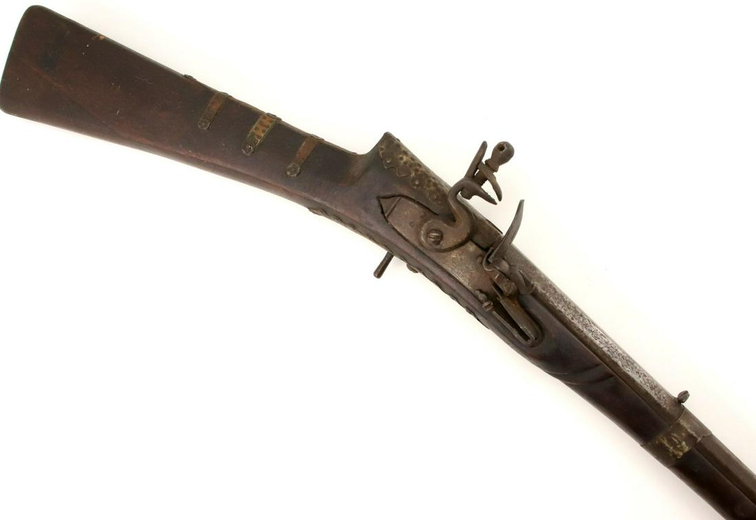 Early Islamic Ottoman Turkish TOUFEK Long Rifle ~ Engraved Flint Lock ~ Circa 18th-19th C.: Early Islamic Ottoman Turkish TOUFEK Long Rifle ~ Engraved Flint Lock ~ Circa 18th-19th C. SIZE 62" long. ~~~~~~ DEAR BIDDERS, Please View More Detailed Close-Up Images by visiting our website - Sofed