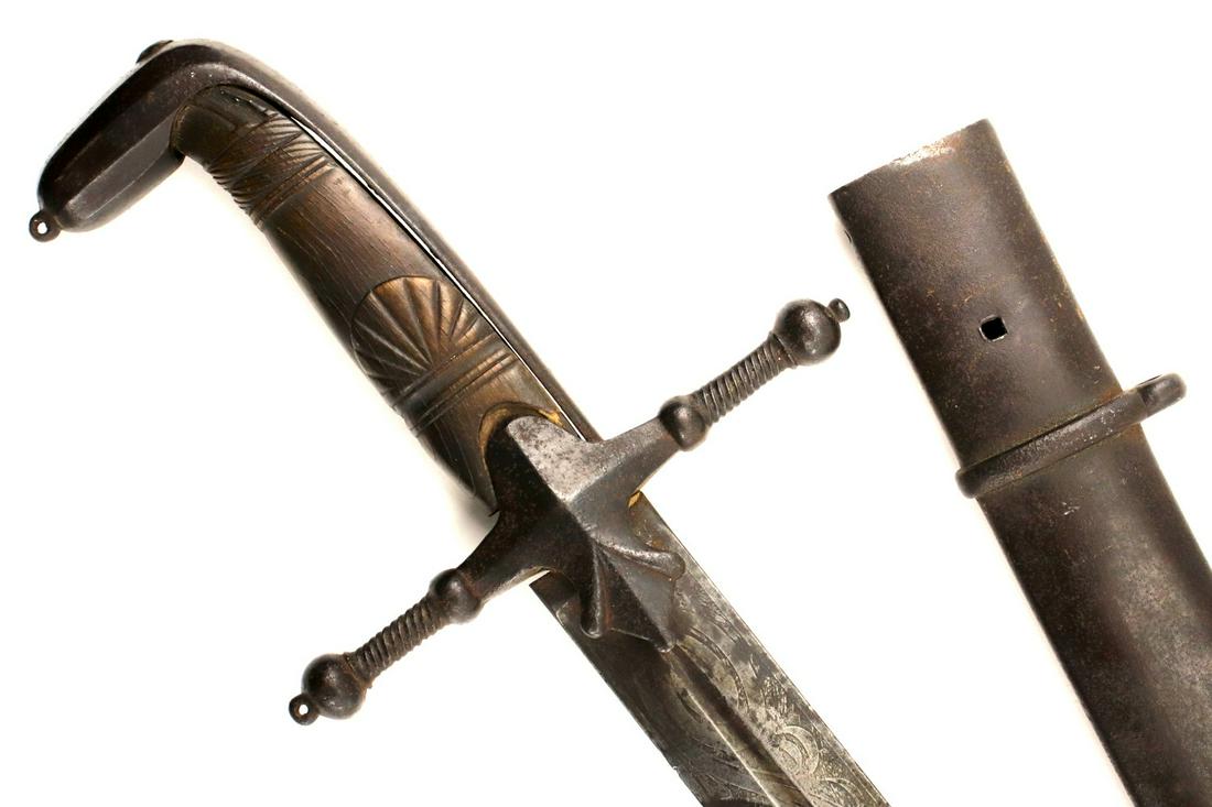 Scarce 1850s. to American Civil War era US Militia Officer's Sword ~ Fine Chiseled Steel Guard & (1 of 19)