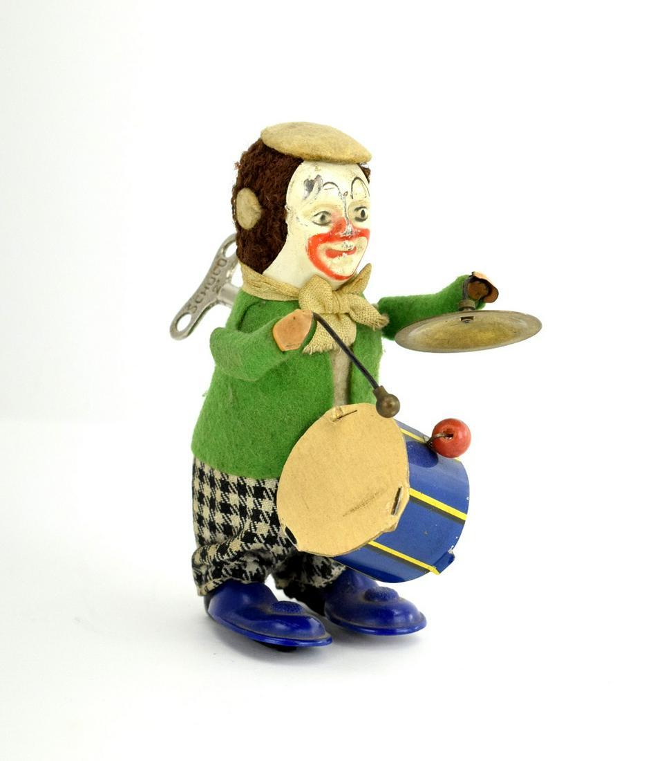 Vintage Wind Up Schuco Clown W/ Drums & Cymbal (1 of 5)