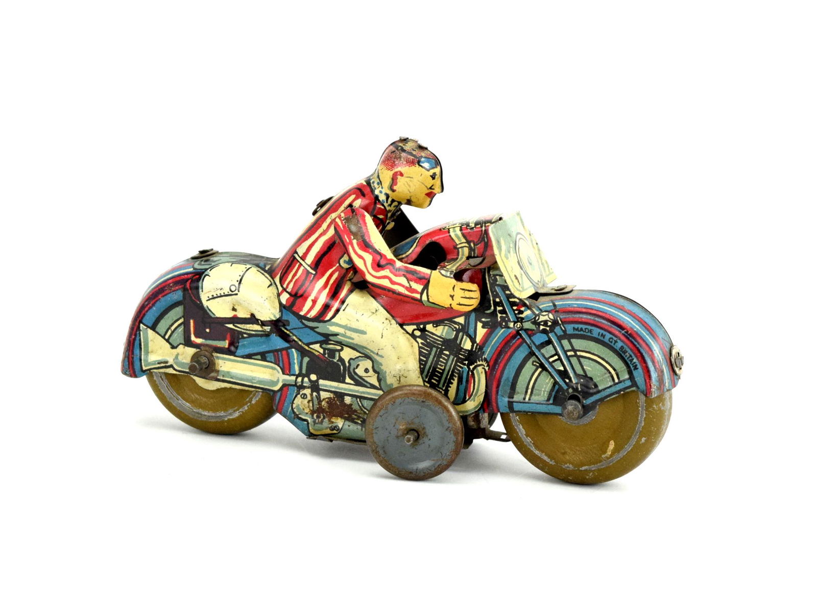 Antique Tin Toy Mettoy Honda Gentleman Motorcycle Clockwork Great Britain (1 of 4)