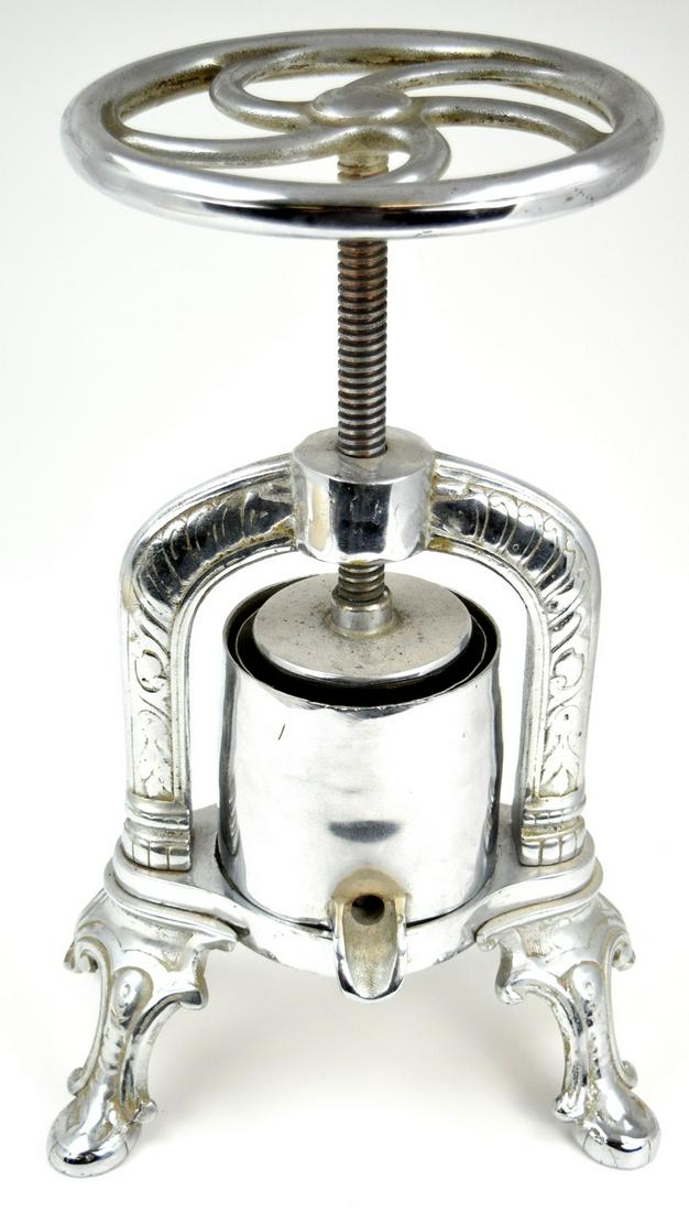 Fine French Antique 19th Century Nickel Silver Plated Pressed Duck Press Heavy! (1 of 7)