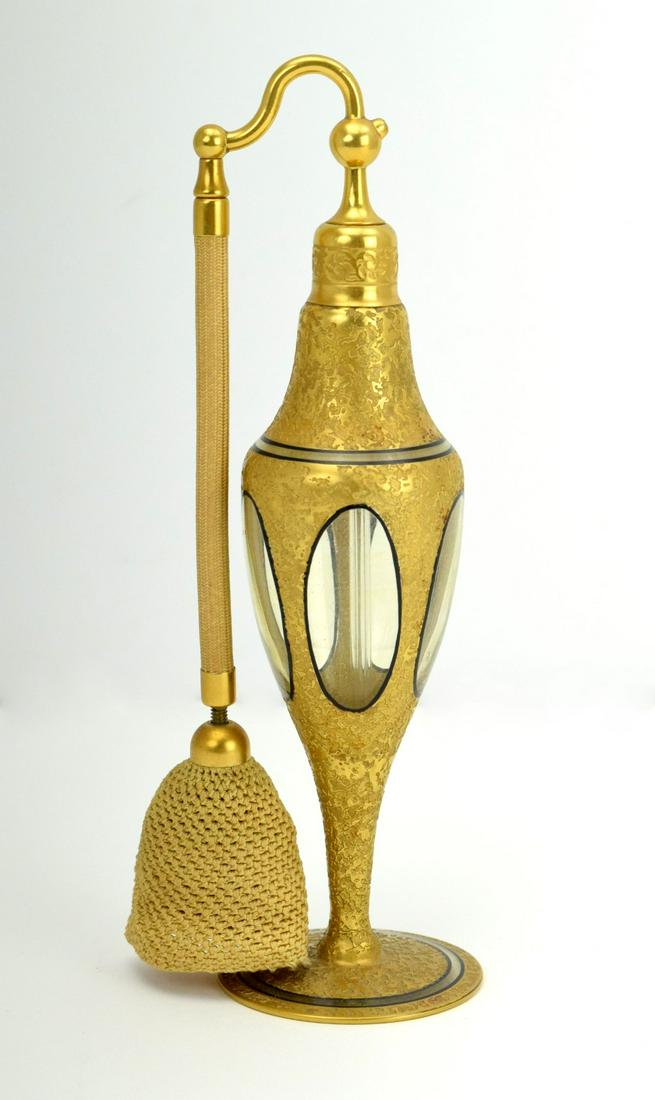 Art Deco DeVilbiss Gold Speckled Glass Perfume Atomizer (1 of 6)
