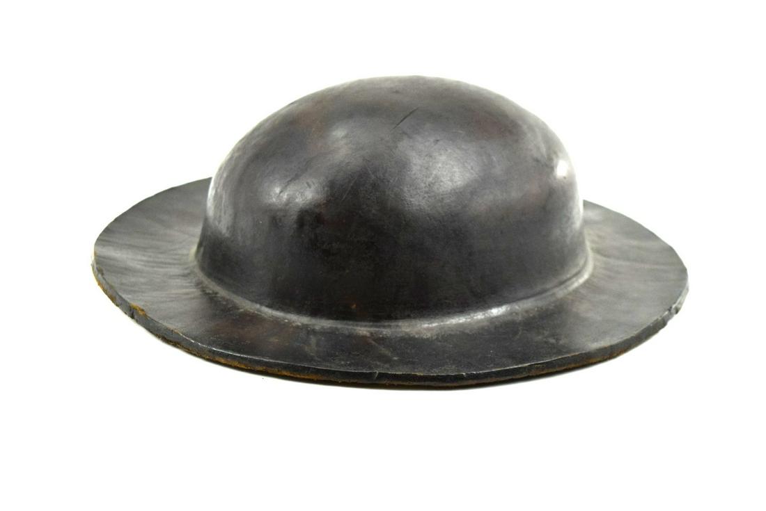 AMERICAN REVOLUTION TO WAR OF 1812 NAVY SAILOR BOARDING HAT ~ NAVAL HELMET: American Revolution to War of 1812 Navy Sailor's Boarding Hat ~ Naval Helmet. Dating from anywhere between Revolutionary War and War of 1812, made of hardened leather which in most cases would protect