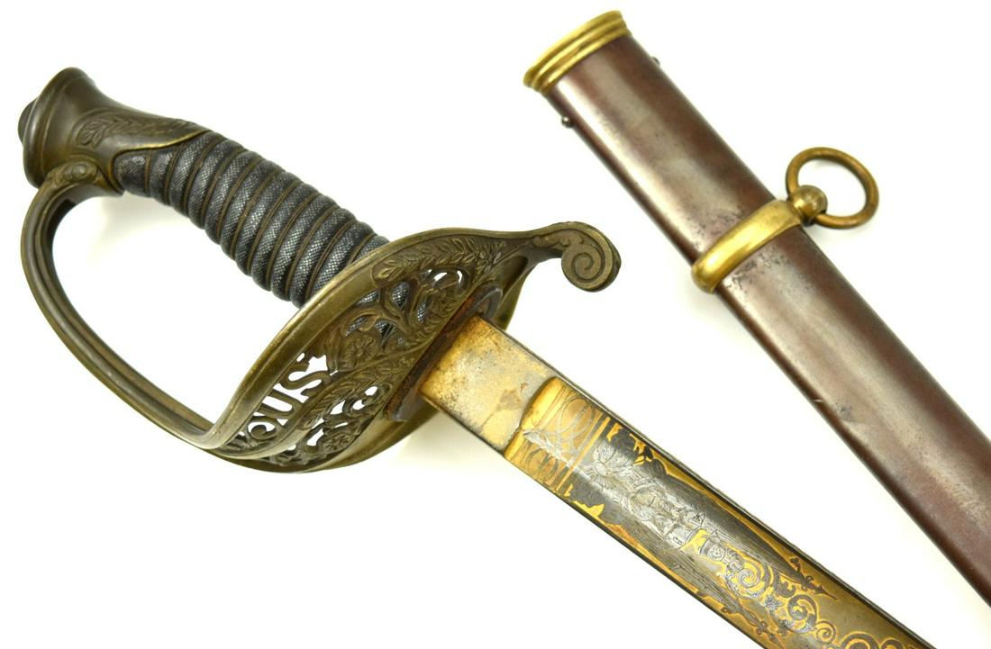 Nice Civil War Period Officer Sword with Engraved Blade (1 of 20)