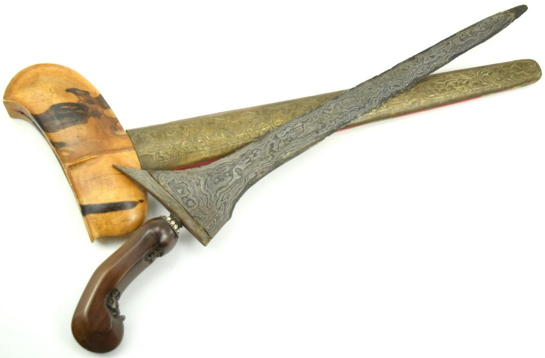Antique Indonesian KERIS Dagger with Carved Wood Mounts (1 of 14)