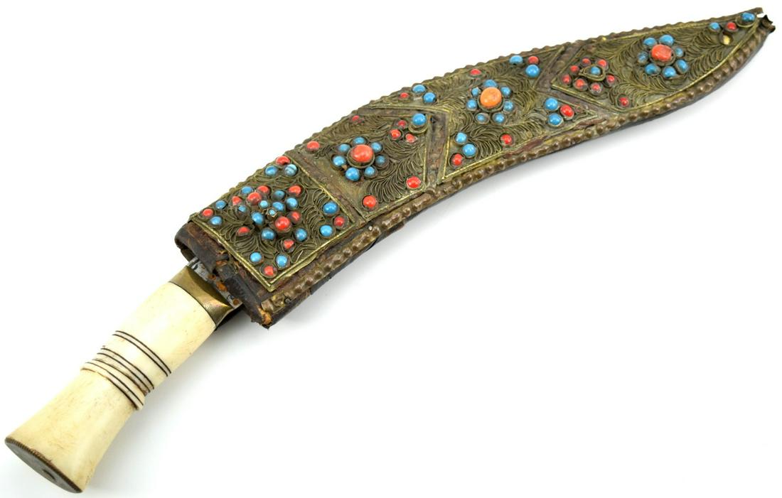 Good  Asian Nepalese  Jeweled KUKRI Knife Sword (1 of 16)