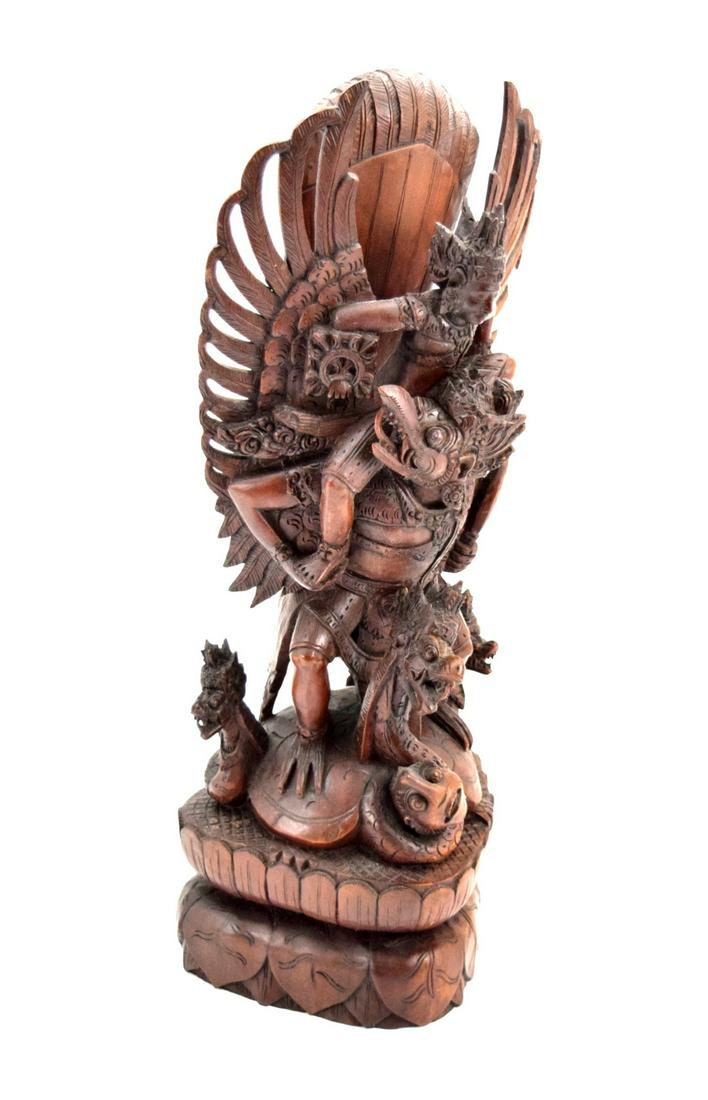Indonesian Wood Group Carving of Garuda w Naga (1 of 9)