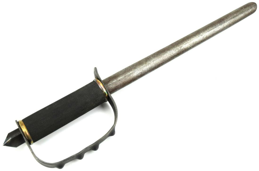 WWII Philippines OSS Drop Knuckle Knife - Knuckle Duster: WWII Philippines OSS Drop Knuckle Knife - Knuckle Duster. Made by the United States and dropped to the Philippino resistance during World War 2. . Total length (inside scabbard if present) : 14 1/4", 