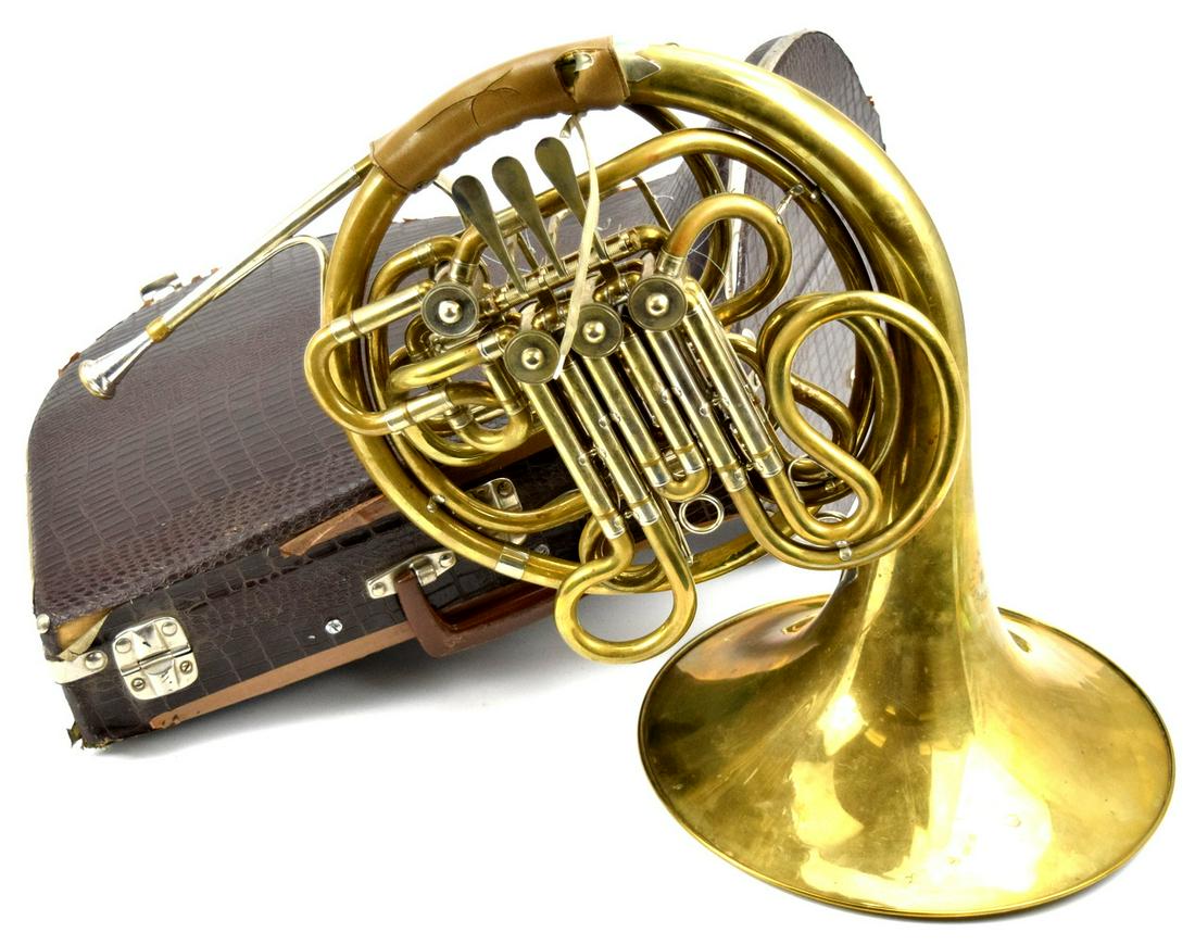 Vintage Meister Walter Monnig Professional Double French Horn 60s East Germany: Meister Walter Monnig professional double french horn. This horn was made in the 1960's, in East Germany. Comes with original case. This horn was produced in the same region of Germany as the famed Kr