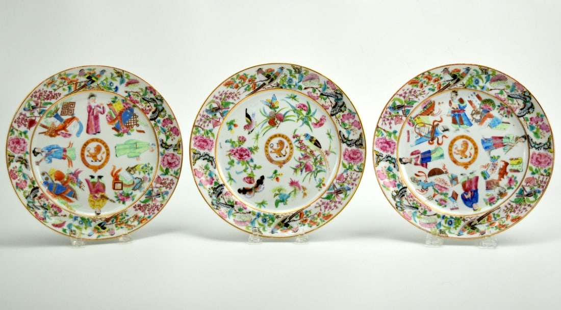 Set 3 Antique Chinese Export Porcelain Plates (1 of 16)