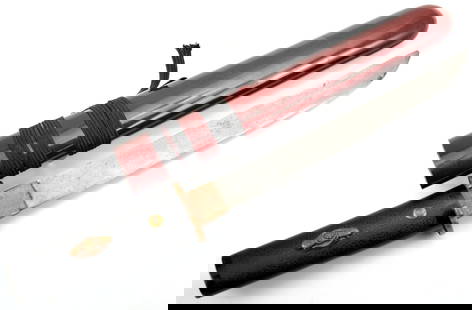 ANTIQUE JAPANESE TANTO KNIFE DAGGER IN BEAUTIFUL MOUNTS: Antique Japanese Tanto Knife Dagger in Beautiful Mounts. Total length (inside scabbard if present) : 16", Blade length : 8 1/2 ". ~ . Detailed condition reports are not included in this catalog. For a