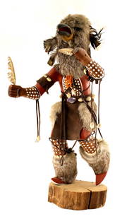 Native American Hopi Kachina Doll Owl Dancer By N. Smith: This Kachina is beneficial to agriculture because he destroys harmful rodents. He symbolizes intelligence, wisdom and a good hunt. The Owl appears in the Mixed Dances. He is best known for his interac