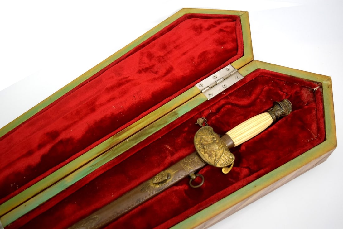 SCARCE VARIATION OF 1850 MODEL AMERICAN MILITIA OFFICERS SWORD SERVICED THROUGH CIVIL WAR PERIOD (1 of 20)