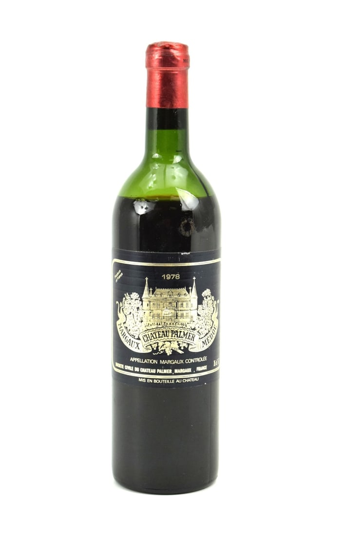 Rare 1978 Grand Vin de Chateau Palmer (Grand Cru Classe) Bottle: Rare vintage collectable 1978 CHATEAU PALMER, MARGAUX, bottle (750ML) Chateau Palmer is named after the English major general, Charles Palmer, who acquired the property in 1814. His objective was to p