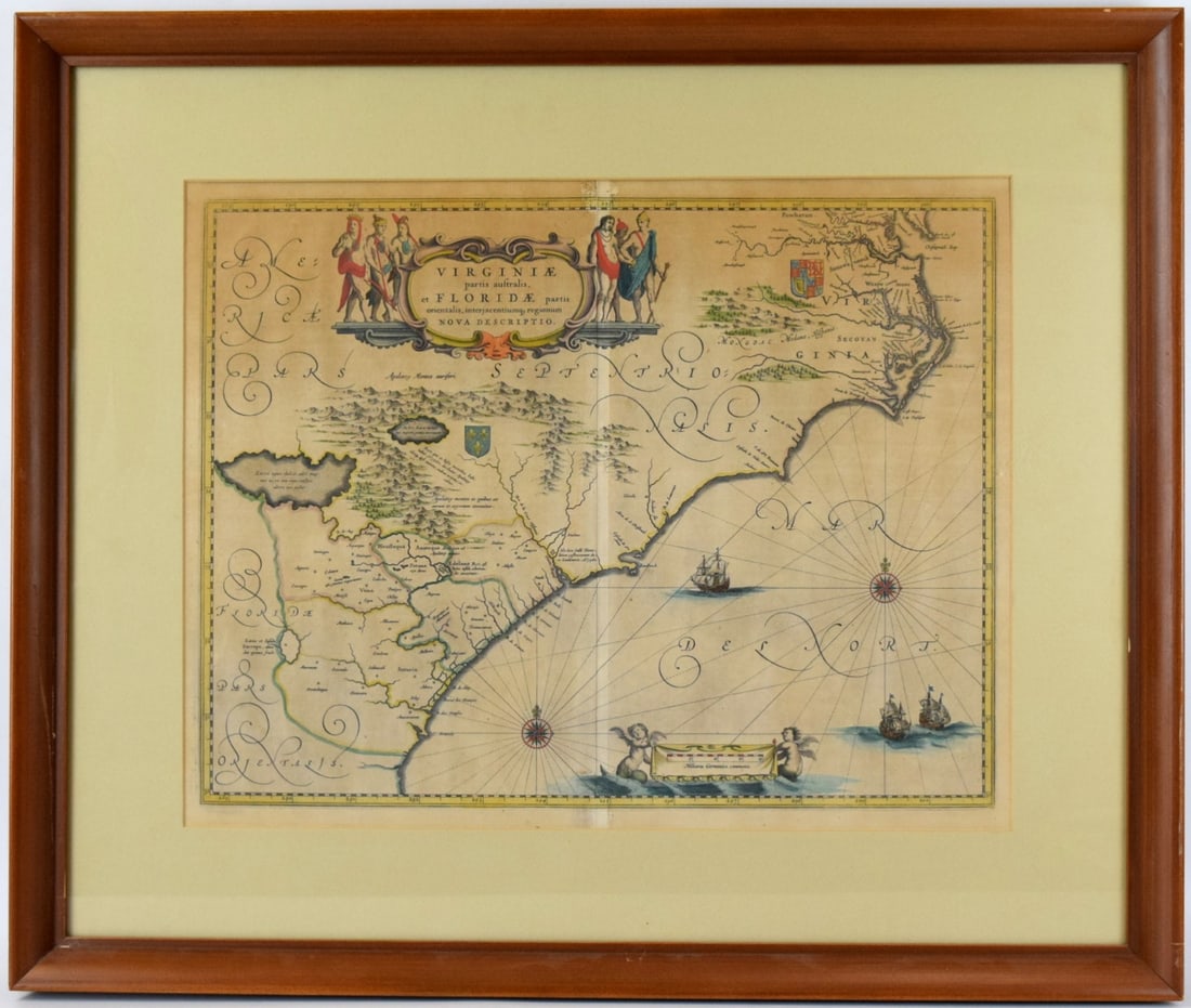 Antique map of Virginia - Florida by Blaeu W. 1642-43 (1 of 9)