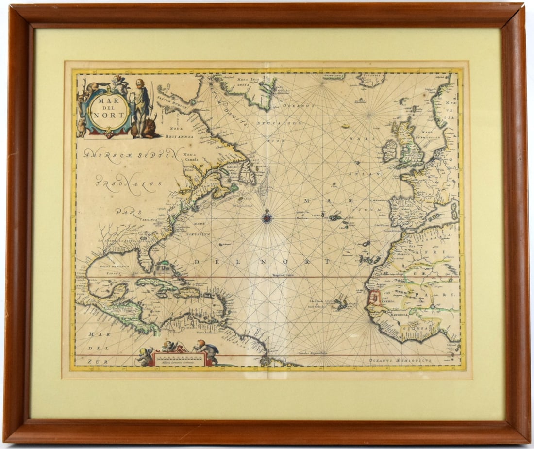 Historical Nautical Chart of Atlantic Ocean Map c.1650 (1 of 12)