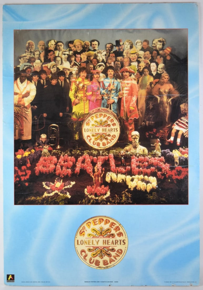 Beatles Poster Anabas 1987 Apple Corps Sgt. Peppers Lonely Hearts Club Band (1 of 6)