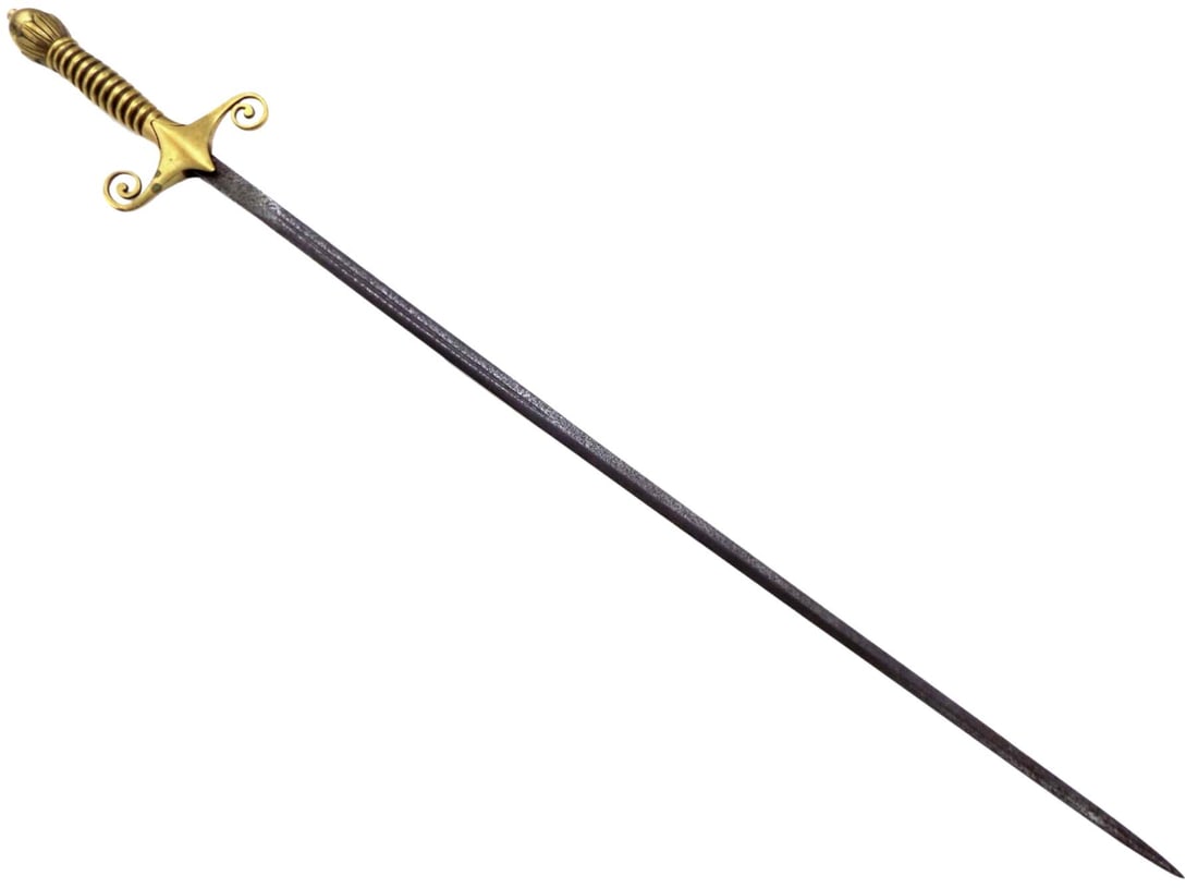 ANTIQUE VERY ELEGANT FRENCH OR ITALIAN RAPIER SWORD, AMERICAN REVOLUTION ERA. PROBABLY FOR AN (1 of 19)