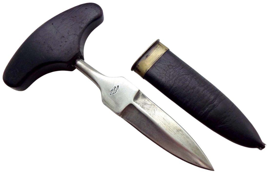 Antique Marked ''will & Finck'' Gambler Push Dagger Knife. Nice Black