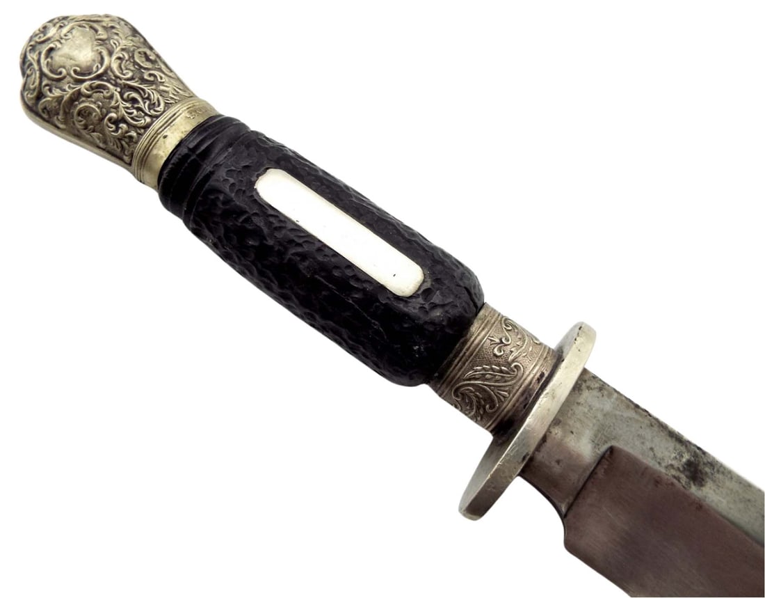 ANTIQUE AMERICAN CIVIL WAR ERA ENGLISH BOWIE KNIFE FOR US OR CONFEDERATE OFFICER. (1 of 12)