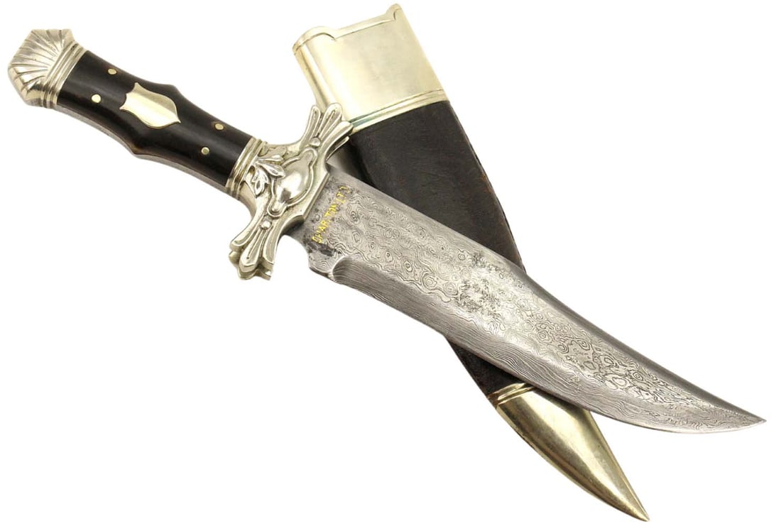 High Quality English or American Bowie Knife of Civil War era Style, with Fine German Silver Mounts, (1 of 20)