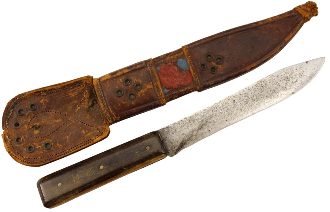 Nice Antique 19th C. English Buffalo Skinning Knife for Native American Indian Trade, maker Marked b (1 of 16)