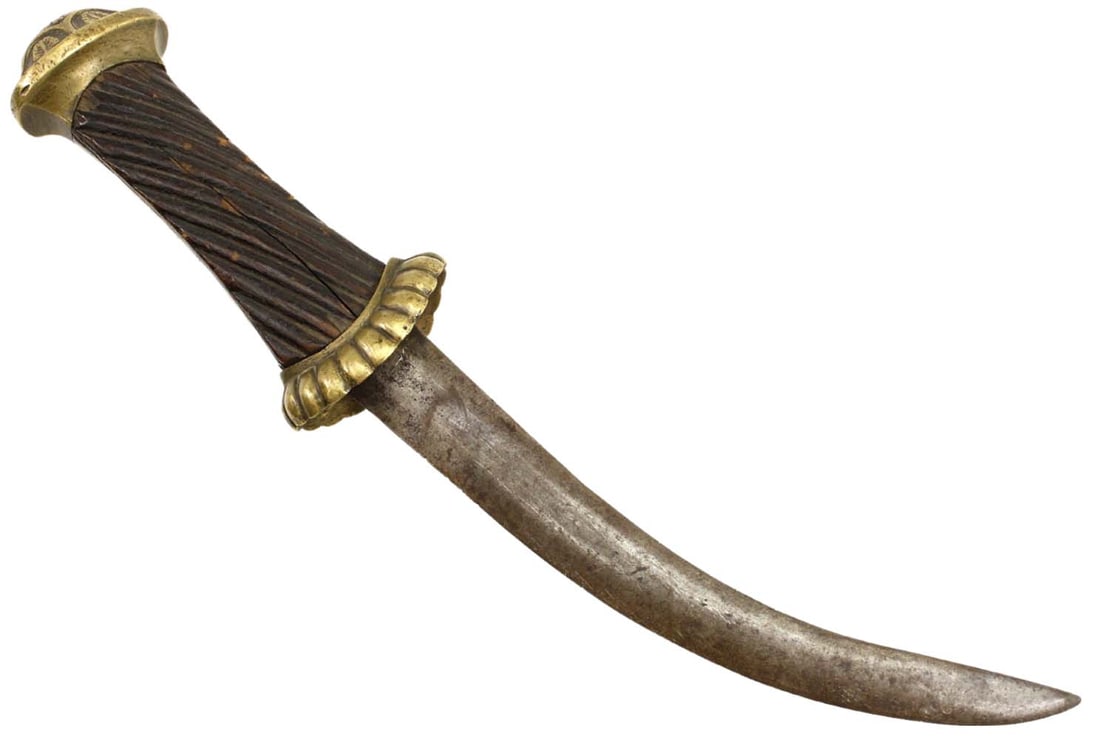 Rare French Revolution to Napoleonic Ear Mameluke Officer's Dirk Dagger with Carved Wood Grip & Dist (1 of 16)