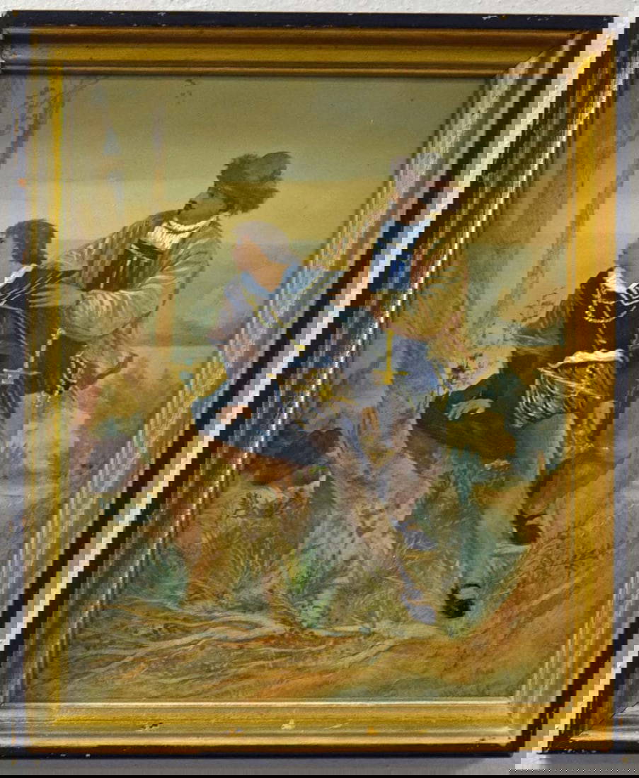 Fine Antique Watercolor Painting By Listed German Artist ''victor