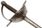 Rare 18th C. Spanish Italian or French Boat-hilt Rapier Sword with Engraved Steel Guard of Extremely