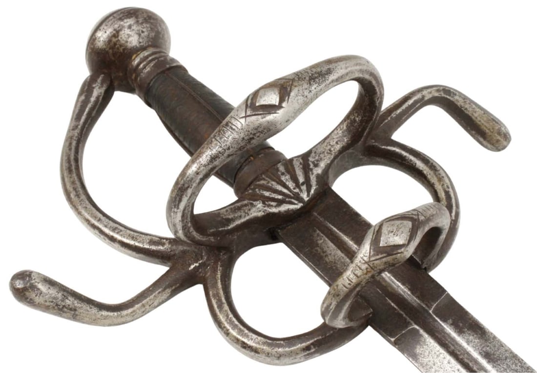 Nice and Very Strong Continental Rapier Sword with Ultra-sturdy Double-edged Blade Bearing Partially (1 of 20)