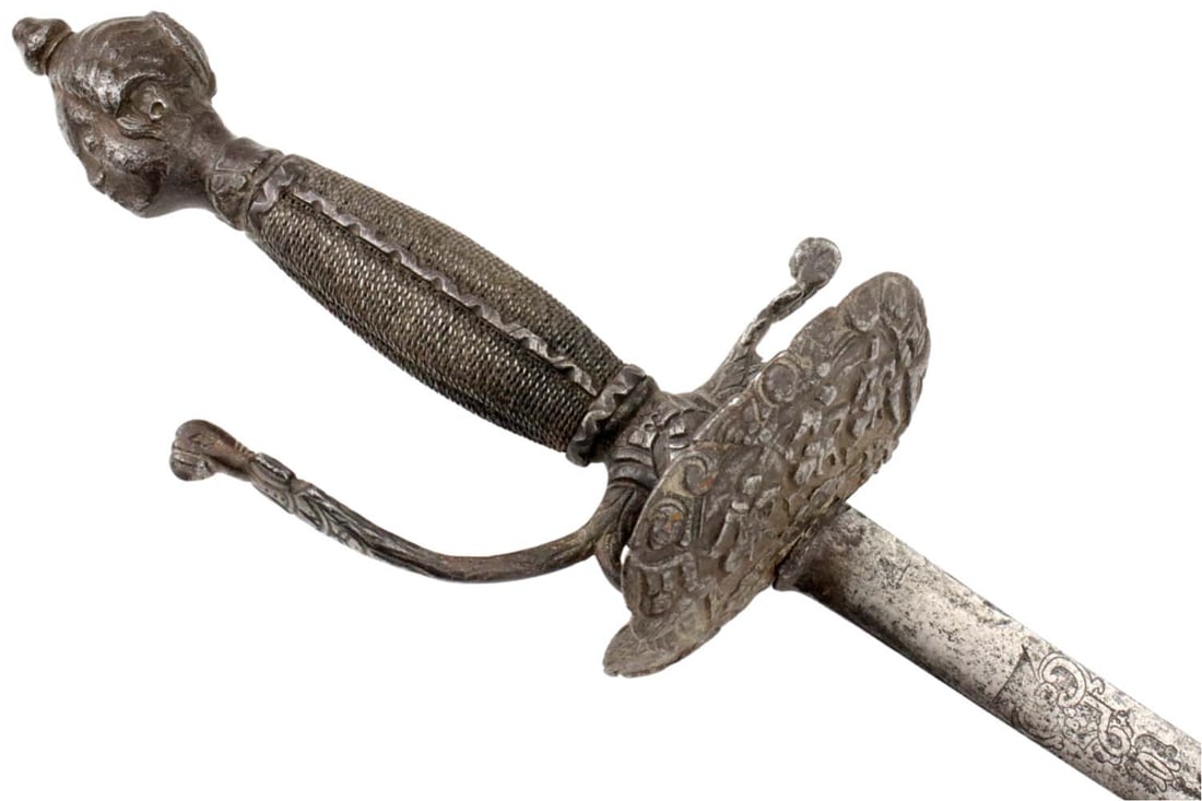 Rare Late 17th C. Dutch Rapier Sword with Chiseled Steel Mounts. A Very Fine Early Transitional Exam (1 of 20)