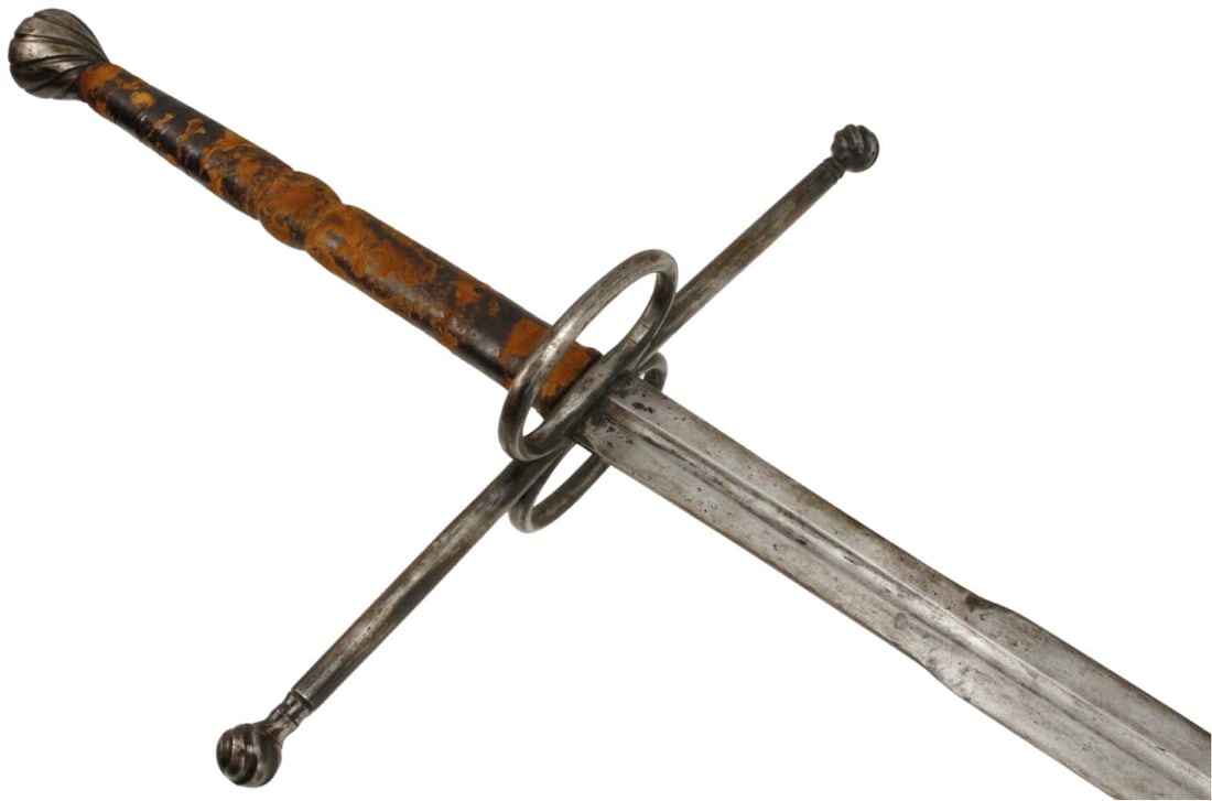 Huge German or English Two-handed Landsknecht Knight's Sword with Very Well-forged 2-stage Blade Ret (1 of 20)