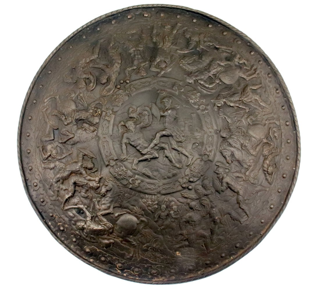 Beautiful Antique Large Iron Shield in the Style of Gothic era Royal Armor, with Impressive Intense (1 of 16)