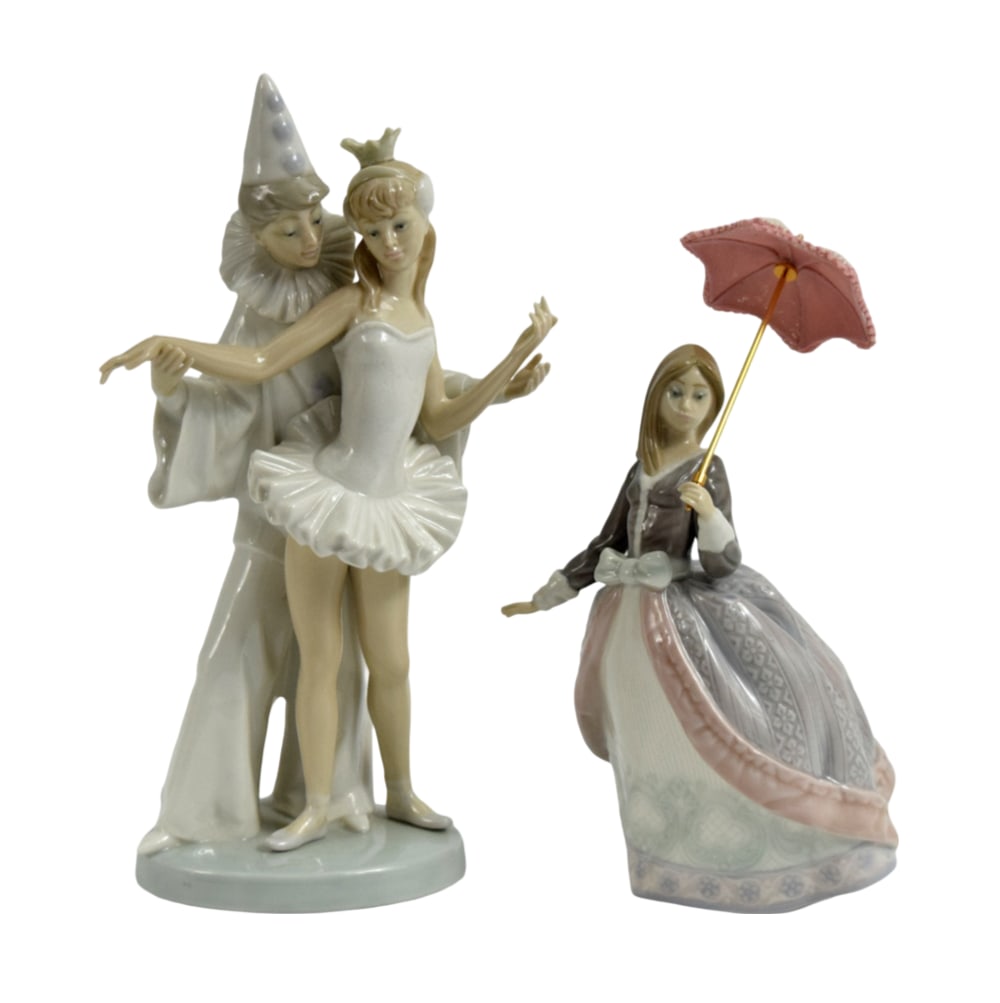 Lladro Carnival Couple Clown & Ballerina And Angela Lady with Parasol (1 of 5)