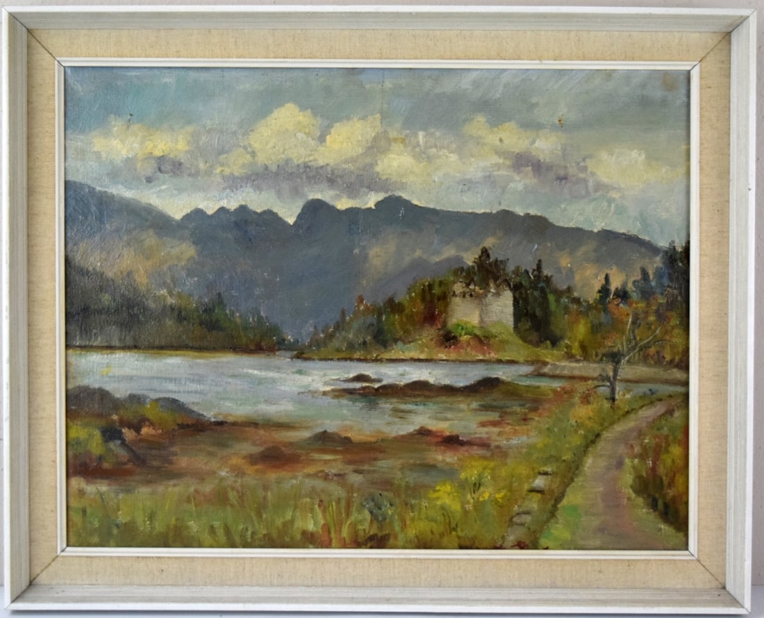 Antique English School Oil On Canvas Landscape Painting (1 of 5)