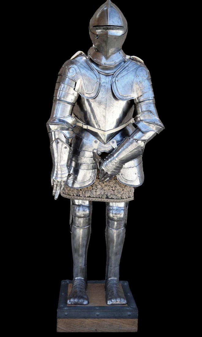 Rare Original 17th C. German or French Knight Suit of Armor with Victorian Legs & Gauntlets. (1 of 19)