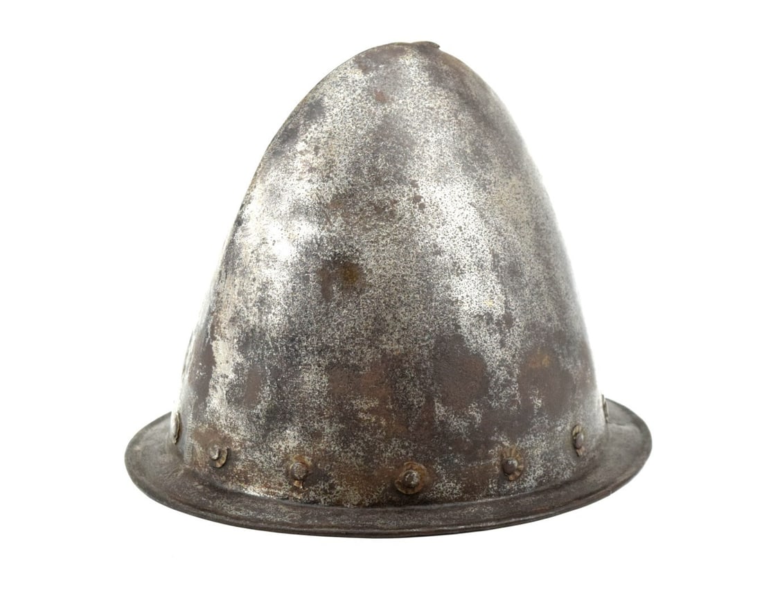 RARE 16TH-17TH C. SPANISH OR ITALIAN CABASETTE MORION HELMET (1 of 13)