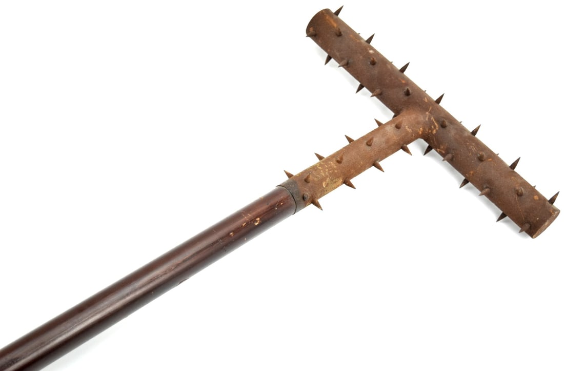 RARE LATE EDO PERIOD JAPANESE POLICE USED TSUKUBO MAN CATCHER POLEARM (1 of 11)