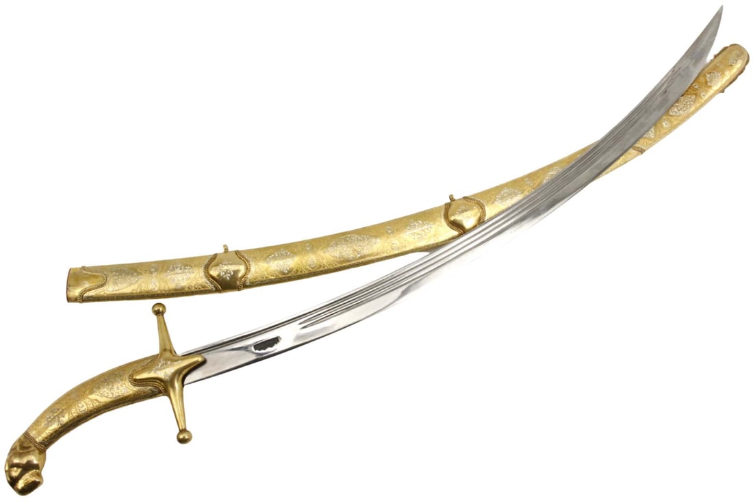 Beautiful Russian Caucasian Dagestan Presentation SHAMSHIR Sword in Gold Gilt Solid Silver Mounts, (1 of 20)