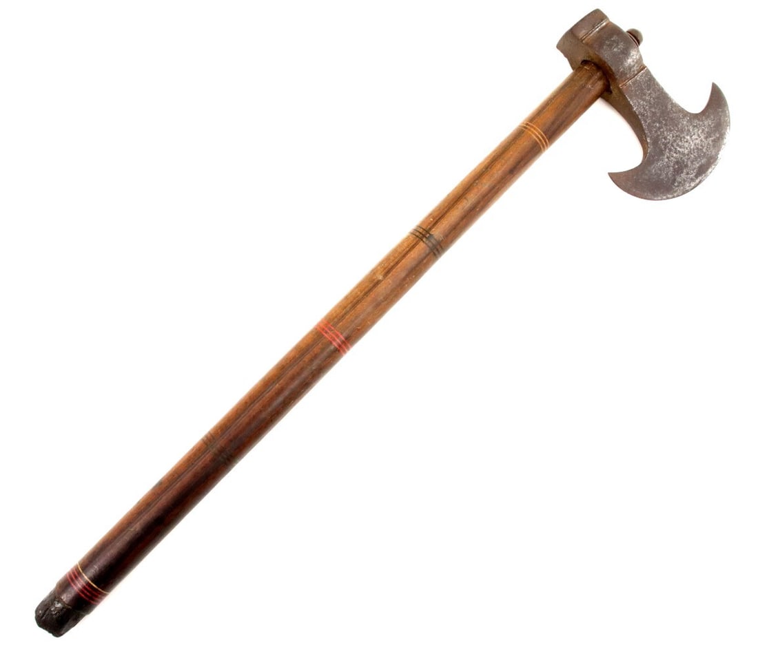 Very Strong 17th-18th C. Ottoman Horseman Battle Axe with Massive Head & Original Wood Haft.. (1 of 16)