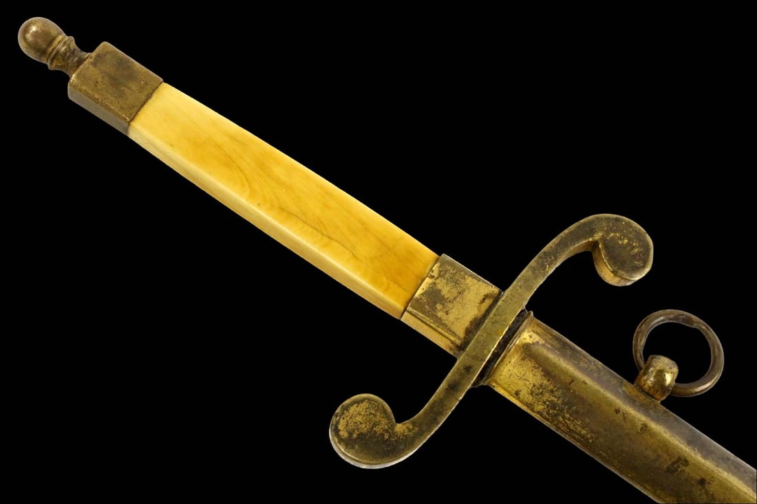 Early Imperial Russian Navy Officers Dirk Naval Dagger with Cruciform Section Blade and Gold Gilt: Early Imperial Russian Navy Officers Dirk Naval Dagger with Cruciform Section Blade and Gold Gilt Mounts. Total length (inside scabbard if present) : 14 3/4", Blade length : 9". ~ . Detailed condition