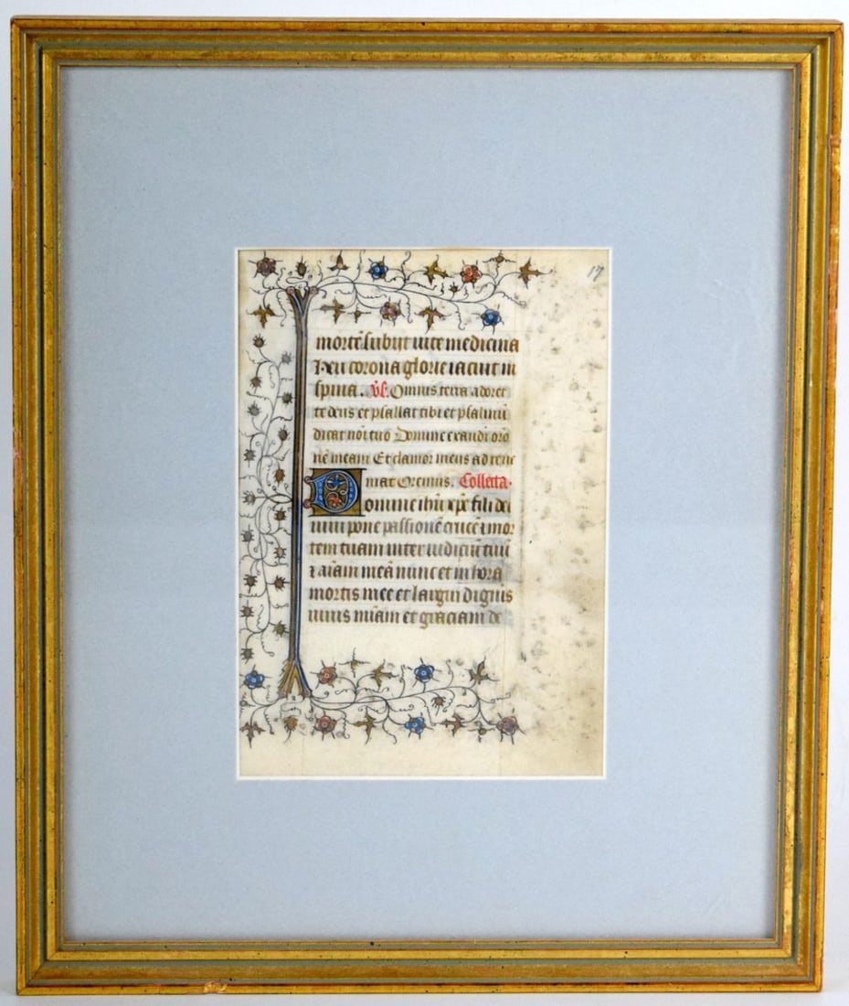 Medieval Book of Hours Leaf c.1390 Psalms (1 of 4)