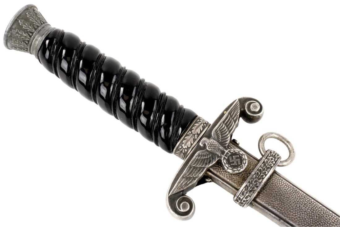 Scarce WW II German Third Reich 1st Model Railroad Officers Dagger Dirk by Carl Eickhorn.: Scarce WW II German Third Reich 1st Model Railroad Officers Dagger Dirk by Carl Eickhorn. Total length (inside scabbard if present) : 15 3/4", Blade length : 10 1/2". ~ . Detailed condition reports ar