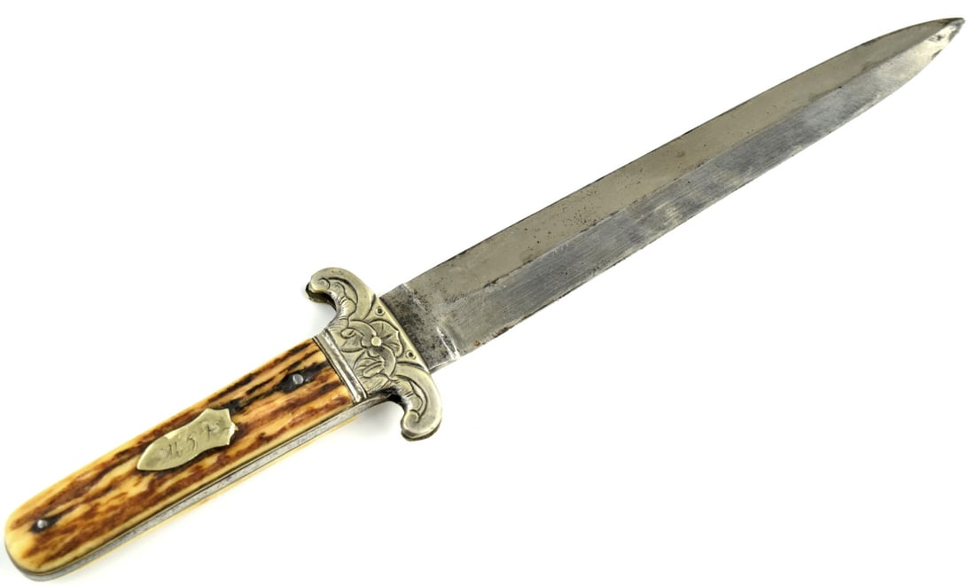Nice Personalized American Civil War era English Fighting Dagger Bowie Knife by CROOKS Brothers, (1 of 13)